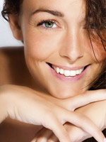 female model smiling with juvederm voluma treatment